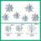 15pcs 3D Large Iridescent Paper Snowflakes Winter Ornament - 3 Sizes